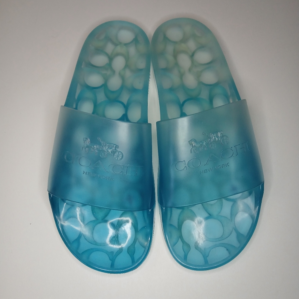 Coach Ulyssa Jelly Blue Slides